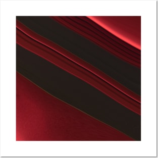 Red and Black Diagonal Stripe Posters and Art